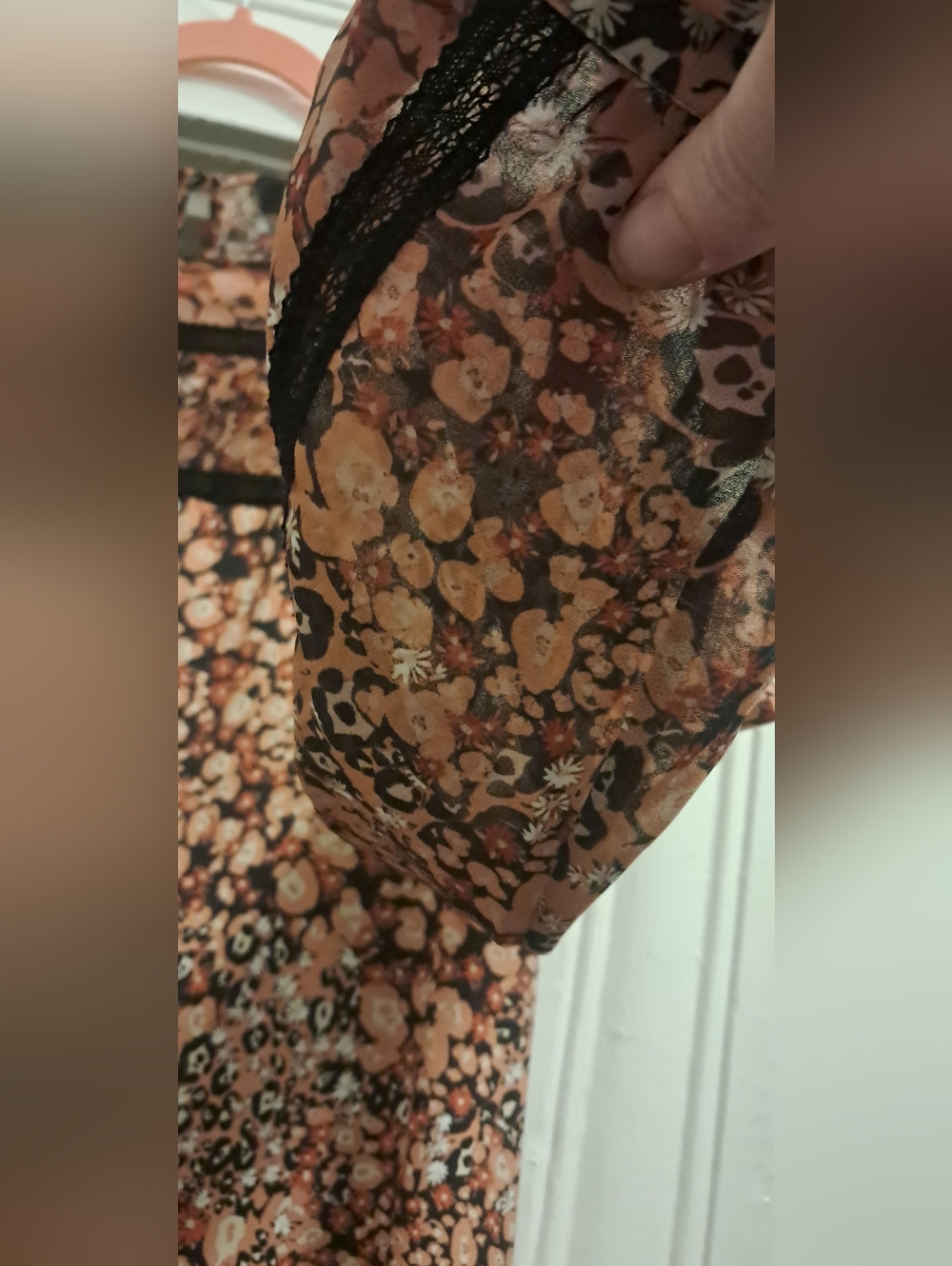 Belldini Sheer Armed Floral Dress - Picture 3 of 7